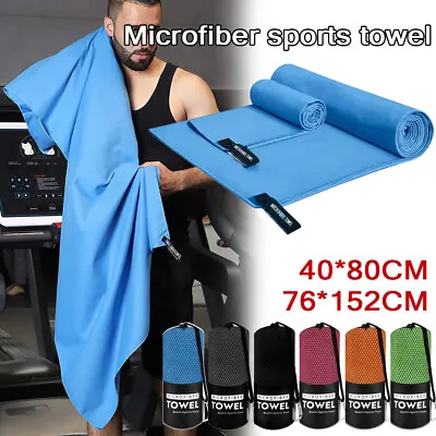 Microfiber Gym Sports Towel Absorbent Quick Dry For Yoga Beach Travel Camping* • $6.09