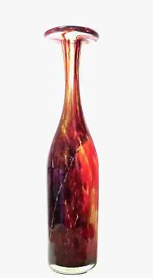 Vintage Late 20th Century Mdina Art Glass Tall Earth Tones Vase Signed C. 1975 • $162.88
