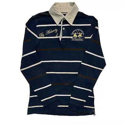 Men`s LA Martina Shirt Rugby Polos Striped Long Sleeve Cotton Size XL~ • $45