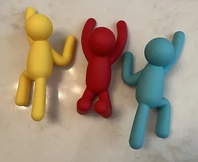 Umbra Buddy Wall Hooks Red Yellow Blue 7in Figural People • £9.65