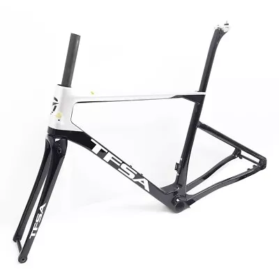 Gravel Carbon Fiber Bike Frame 700C 650B Frameset MTB ROAD Wheelsets Tires Black • $783.10