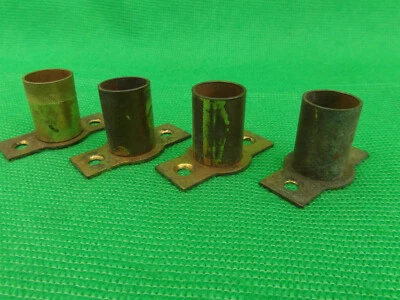 £4.99 • Buy 4x Vintage Brass Wardrobe Rail Round End Supports/Brackets/Sockets: Being 2 Sets