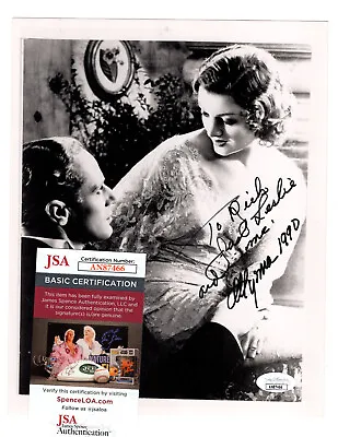 MYRNA LOY 1990 W/ Inscription Signed Autograph B&W 8x10 Photo Auto 💎JSA COA • $55