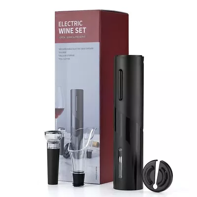 Rechargeable Electric Wine Bottle Openers Set Vacuum StopperFoil Cutter Pourer • $20.99