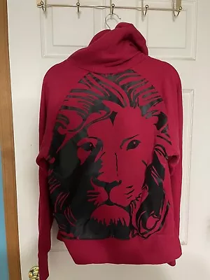 Versace Versus Red Lion Backprint Hoodie Mens Size M • $70