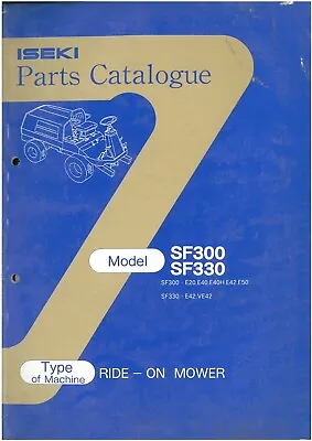 £22.99 • Buy Iseki Ride On Mower Tractor SF330 & SF330 Parts Manual