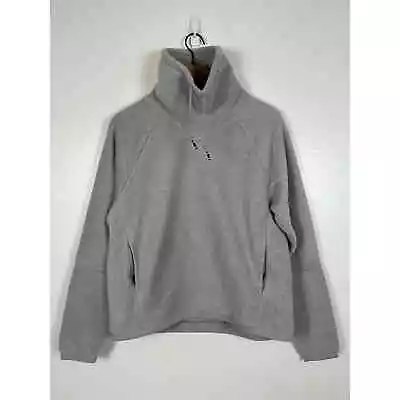 Nike Mens Thermal Fleece Cowl Neck Hoodie Neck Felt Light Grey Sweatshirt Small • $24