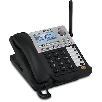 Cordless Desk Phone 4-line AT&T SB67148 SynJ Black Gray Deskset • $14.99