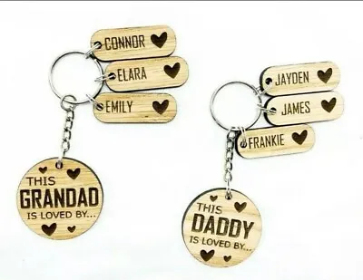 Personalised This Mummy/Daddy/Nana/Grandad/Dad Is Loved By Keyring Gift | Gifts • £8.99