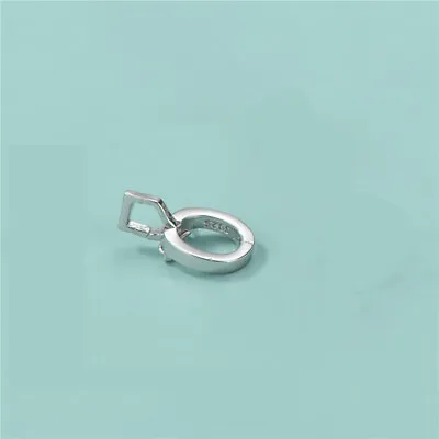 925 Sterling Silver Oval Link Lock Enhancer Pendant Locking Clasp Accessory • $7.83