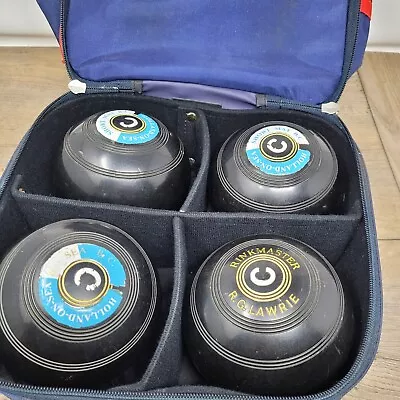 Rinkmaster R.G. Lawrie Black Lawn Bowls Set Size 5 With Protective Carry Case • £29.99