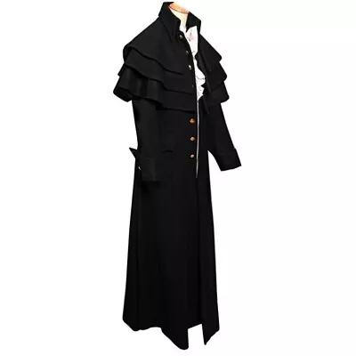 Men's Jackets Medieval Victorian Style Cloak Costum Frock Coat Long Trench Cape • $38.89