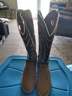 Tony Lama 3R TALL Cowboy / Buckaroo Boots 9D Riding Boots Slightly Worn 1 Time • $75