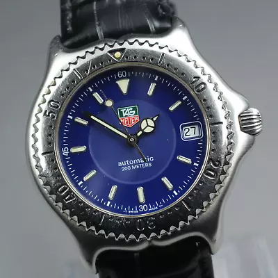 Near MINT TAG Heuer S/el SEL WI2111 Men's Automatic Watch Navy Blue Date Japan • $539