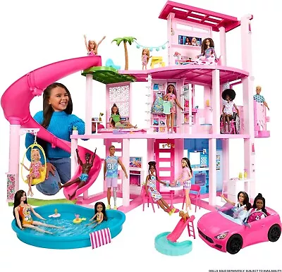 Barbie Dreamhouse Pool Party Doll House Pet Elevator And Puppy Play Areas Au • $349.99