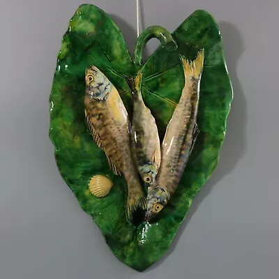 Alfred Renoleau Palissy Majolica Fish Wall Plaque • £3090