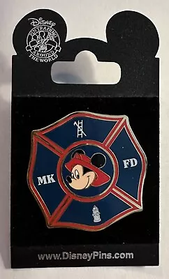 Disney - Mickey Mouse - Fireman Badge - Blue MK FD Fire Department Pin • $22.99