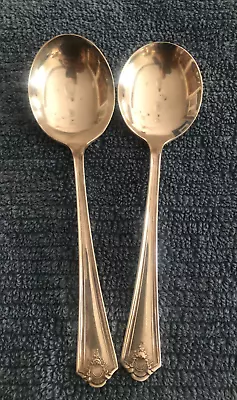 2  Medium Size Soup Spoons- Pat '14 Wm.Rogers X12 • $74.99