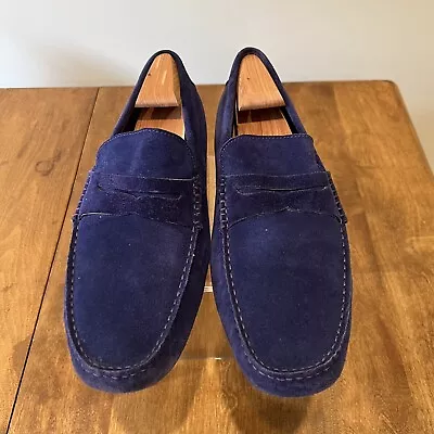 New Republic By Mark McNairy Barclay Suede Driver Size 12 Bright Blue N3b03101 • $29.99