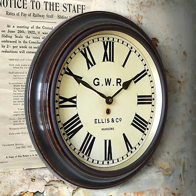 £58.85 • Buy Railway Station 16  Large Wall Clock GWR Great Western  Full-size Quality Repro