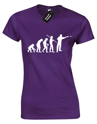 Evolution Of Darts Player Ladies T Shirt Darts Team Gift Present Idea Funny Cool • £7.99