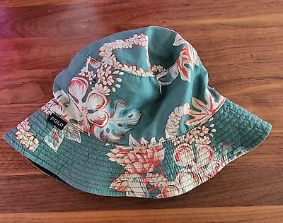 Vintage Polo Ralph Lauren Men's Cotton Chino Bucket Hat Green Hawaiian Small • $19.99