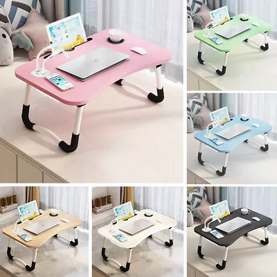 Folding Laptop Table Stand Bed Tray Sofa Lap Computer Desk Notebook Breakfast • £13.94