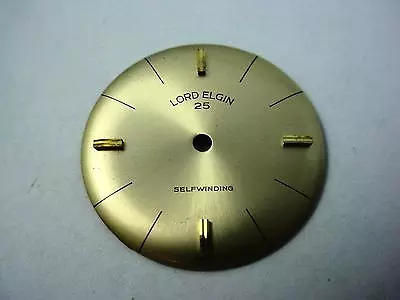 Gold 26.53mm Lord Elgin Self-Winding Vintage Watch Dial Gold & Black Stick Mrkrs • $49