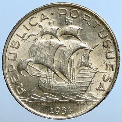 $270.80 • Buy 1934 PORTUGAL With PORTUGUESE SAILING SHIP Vintage Silver 5 Escudos Coin I111310