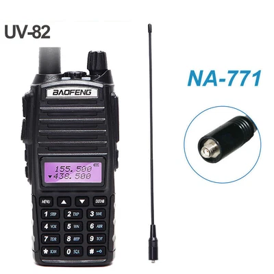 $52.99 • Buy UV-82 Dual Band UHF/VHF Walkie Talkies Two Way Radio + NA-771 Antenna