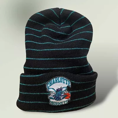 Vintage Charlotte Hornets NBA Basketball 90s Beanie Hat Made In USA  • £15.99