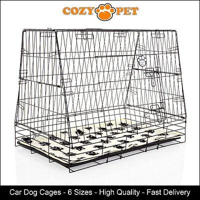 Car Dog Cage + Vet Bed  Cozy Pet 36  Large Size Puppy Travel Crate Carrier CDC06 • £54.99