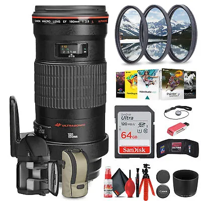 Canon EF 180mm F/3.5L Macro USM Lens With 64GB Extreme Pro Card + More • $1429.95