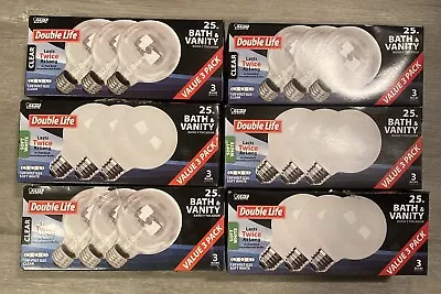 💡 Feit Electric 25-Watt G25 120V Clear Light Bulbs For Bath/Vanity Lot Of 6 • $30