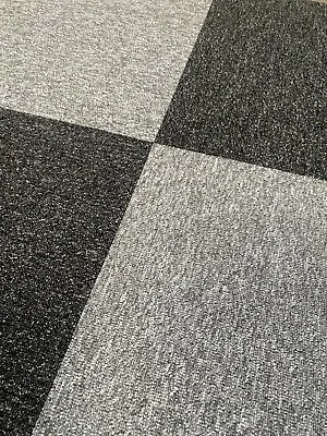 £33.26 • Buy Quality Carpet Tiles 5m2 Box - Commercial Domestic - MIXED GREY CHECKERED CHESS