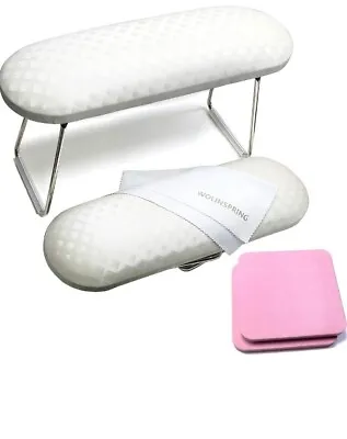 (NO PINK PADS) Nail Arm Rest Hand Rest For Nail Microfiber Soft Leather (B) • £12.99