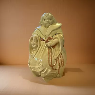 Vintage RED WING Cookie Jar  Thou Shalt Not Steal  Friar Tuck Monk 1940s Yellow • $78.99