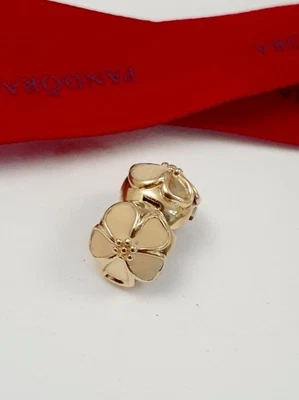 $269.10 • Buy Authentic Pandora 14ct Gold Pink Cherry Blossom Clip #750816EN40 Charm
