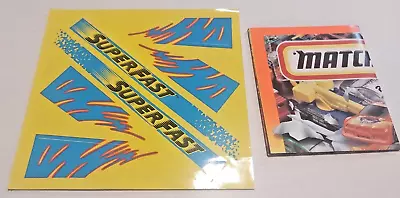 Mattel Matchbox Super Fast Race Track Decal Stickers & 1997 Car Fold Out • $4.99