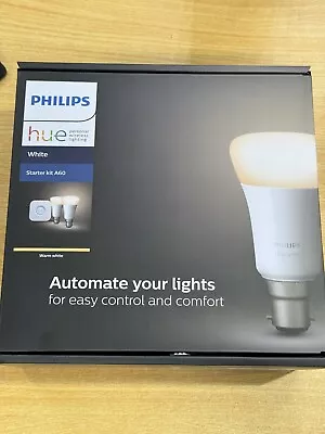 Philips Hue Wi-Fi Bluetooth Starter Kit W/Bridge B22  LED Light Bulb Warm White • $100