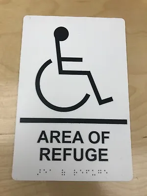 $20 • Buy Area Of Refuge Model 7043 Raised Letter &Braille Sign Pack Of 4. 6”x9”