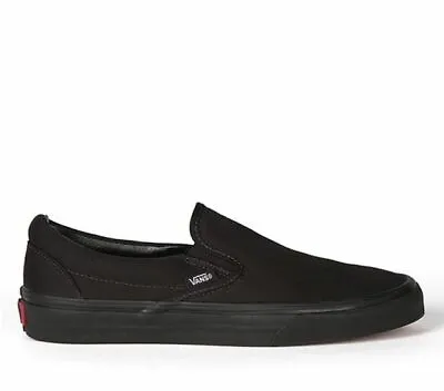 Vans Classic Slip On Mens Canvas Casual Shoes Sneaker Black Black • $64.99