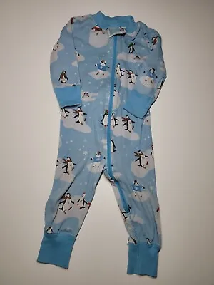 Hannah Anderson Winter Penguin Pajamas One Piece Size 75 Or 12-18 Months • $13