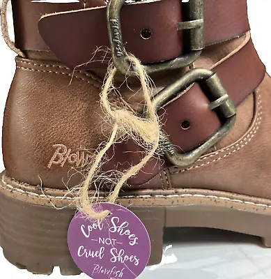 Vegan Boots BlowFish Malibu Climber Brown Women's 8.5 Faux Fur Lined NEW Zip Up • $54.96