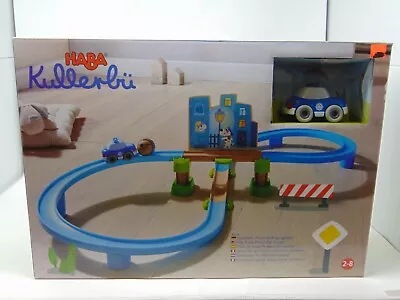 Play Track Police Car Chase Haba Kullerbri Wood Toys  EZ495 • $79.95