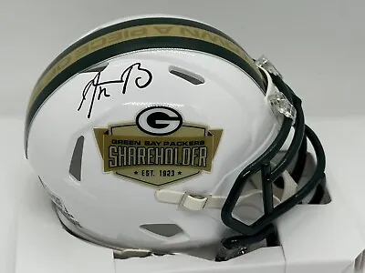 Aaron Rodgers Autographed Green Bay Packers Shareholder Mini Helmet ! Fanatics • $749