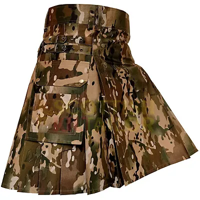 Handmade Camo Tactical Duty Kilt Multicam Army Use Utility Kilt For Men • $102.58