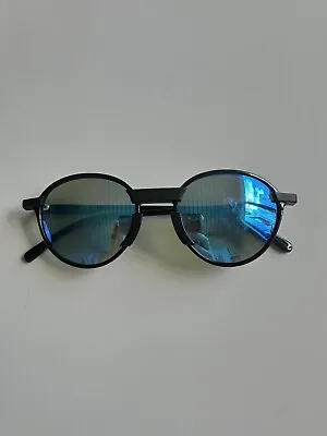 Vintage Bolle France Sunglasses Mirror Blue Black Frames READ • $20