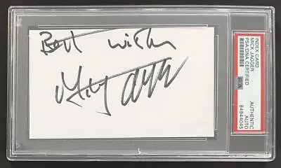 Mick Jagger The Rolling Stones Signed Autograph 3x5 Card PSA/DNA Encapsulated • $2999.95