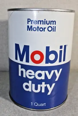 Vintage Full Quart Mobil Heavy Duty Premium Motor Oil Can Very  Nice Condition! • $14.99